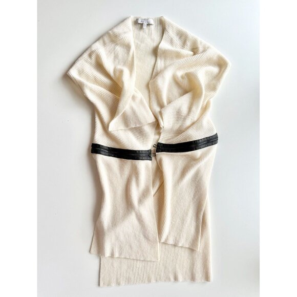 ROBERT RODRIGUEZ Cream Wool Cashmere Knit Zipper Wrap Cardigan Sweater, Size XS - Picture 6 of 16